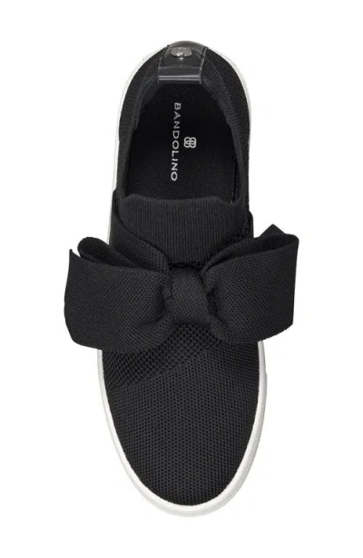 Bandolino Women's Bryce Bow Knit Slip On Sneakers In Black