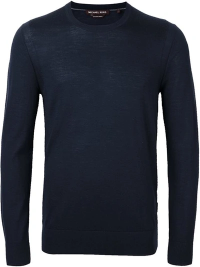 Michael Kors Crew Neck Jumper In Blue