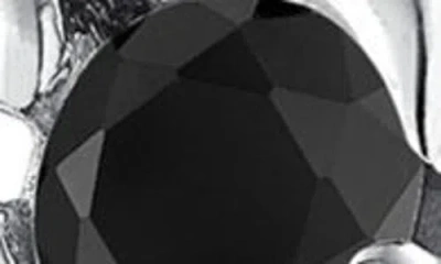 Bling Jewelry Blue Cz Huggie Hoop Earrings In Black