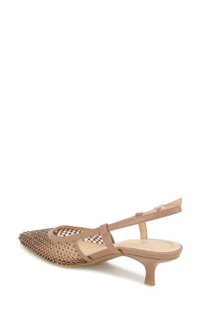 Reaction Kenneth Cole Maggie Mesh Slingback Pump In Tan Crystal Mesh