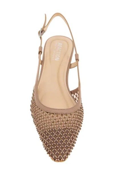 Reaction Kenneth Cole Maggie Mesh Slingback Pump In Tan Crystal Mesh