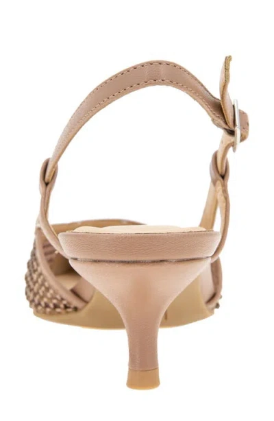 Reaction Kenneth Cole Maggie Mesh Slingback Pump In Tan Crystal Mesh