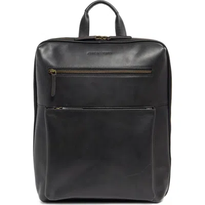 Johnston & Murphy Waxy Leather Slim Commuter Backpack In Black