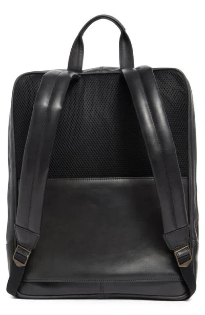 Johnston & Murphy Waxy Leather Slim Commuter Backpack In Black