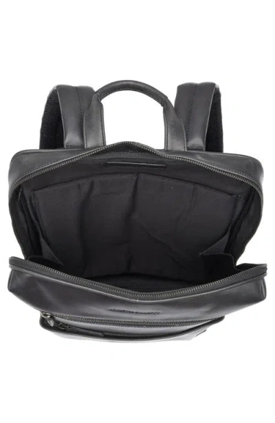 Johnston & Murphy Waxy Leather Slim Commuter Backpack In Black