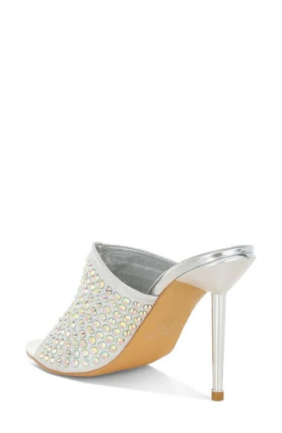 London Rag Farasha Rhinestone Pump Sandal In Silver