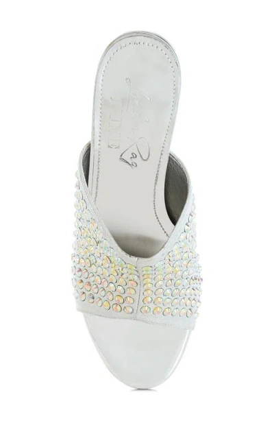 London Rag Farasha Rhinestone Pump Sandal In Silver