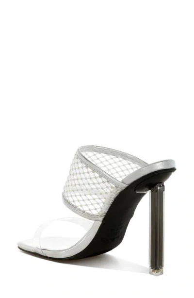 London Rag Salween Clear Strap Stiletto Sandal In Silver