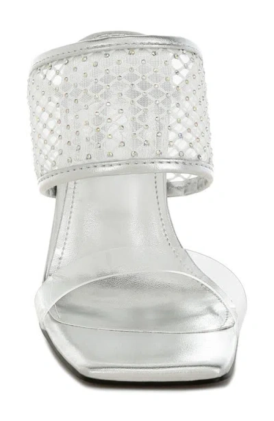 London Rag Salween Clear Strap Stiletto Sandal In Silver