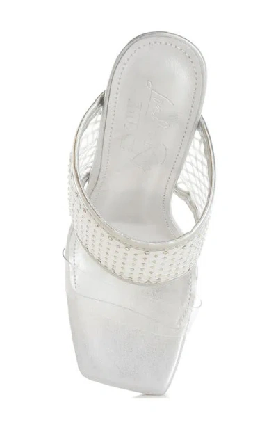 London Rag Salween Clear Strap Stiletto Sandal In Silver