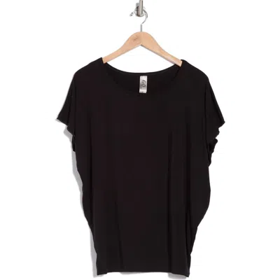 Go Couture Cap Sleeve T-shirt In Black