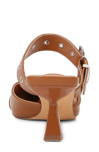 Berness Archer Pointed Toe Kitten Heel Mule In Camel