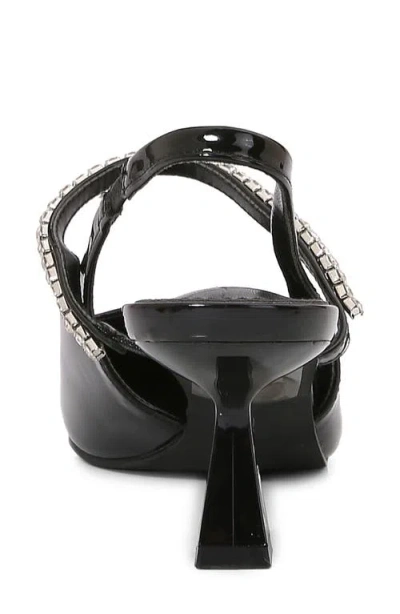 Berness Camille Rhinestone Pointed Toe Slingback Pump In Black