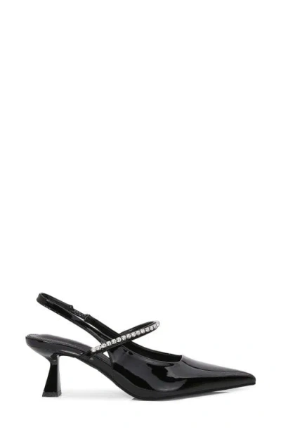Berness Camille Rhinestone Pointed Toe Slingback Pump In Black