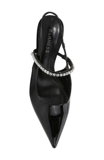 Berness Camille Rhinestone Pointed Toe Slingback Pump In Black