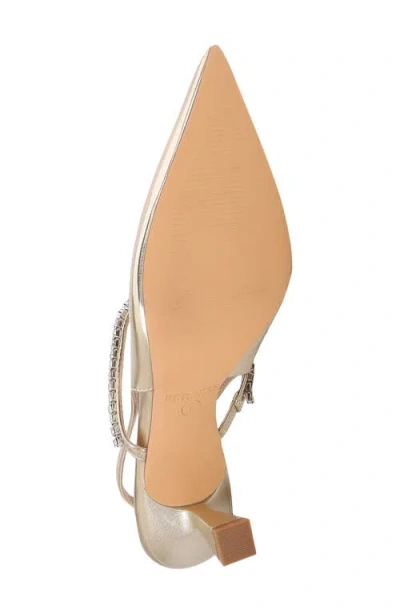 Berness Camille Rhinestone Pointed Toe Slingback Pump In Gold