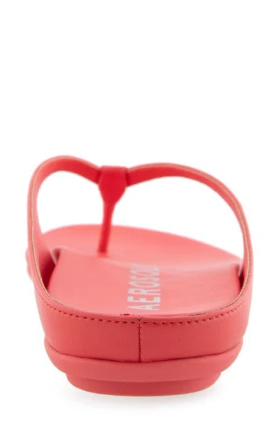 Aerosoles Women's Fisher Round Toe Thong Sandals In Coral Faux Leather