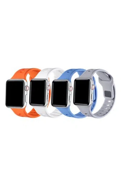 The Posh Tech Assorted 4-pack Silicone Apple Watch® Watchbands In Bright Assorted