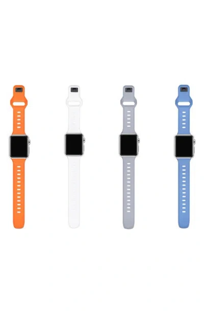The Posh Tech Assorted 4-pack Silicone Apple Watch® Watchbands In Bright Assorted