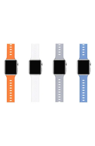 The Posh Tech Assorted 4-pack Silicone Apple Watch® Watchbands In Bright Assorted