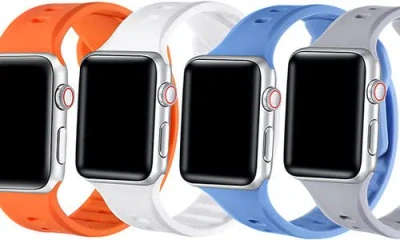The Posh Tech Assorted 4-pack Silicone Apple Watch® Watchbands In Bright Assorted