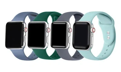 The Posh Tech Assorted 4-pack Silicone Apple Watch® Watchbands In Assorted