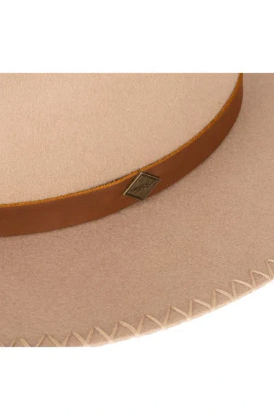 San Diego Hat Faux Leather Wool Fedora In Tan