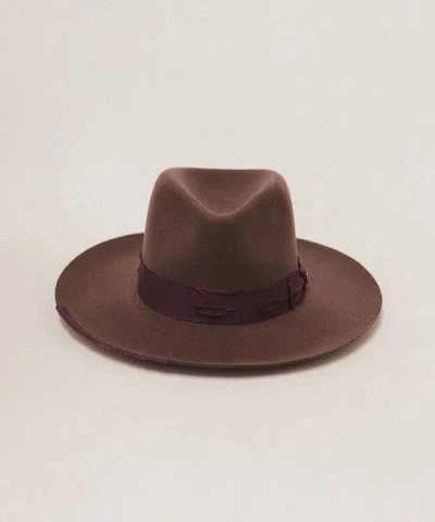 Two Roads Hat Co. Delmar Distressed Felt Fedora In Mulberry