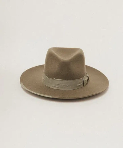 Two Roads Hat Co. Delmar Distressed Felt Fedora In Olive