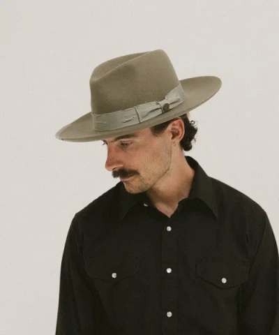 Two Roads Hat Co. Delmar Distressed Felt Fedora In Olive