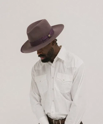 Two Roads Hat Co. Delmar Distressed Felt Fedora In Mulberry