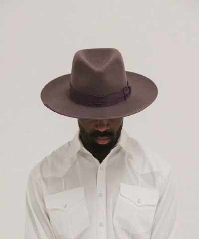 Two Roads Hat Co. Delmar Distressed Felt Fedora In Mulberry