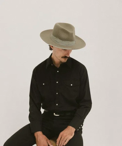 Two Roads Hat Co. Delmar Distressed Felt Fedora In Olive