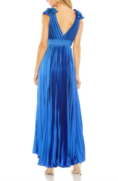 Mac Duggal 49734 High Low Formal Pleated A Line Evening Dress In Cobalt