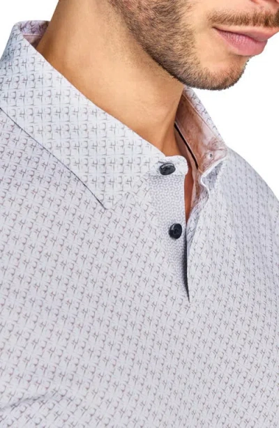 Brooklyn Brigade Geo Short Sleeve Polo In White