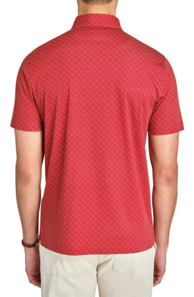 Brooklyn Brigade Geo Short Sleeve Polo In Rust