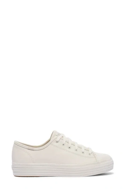 Keds Women's Triple Up Leather Piping Lace Up Leather Sneakers In Off White