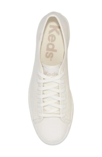 Keds Women's Triple Up Leather Piping Lace Up Leather Sneakers In Off White