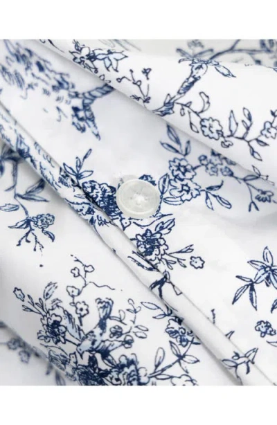 Petite Plume Timeless Toile Cotton Percale Duvet Cover & Shams Set In White