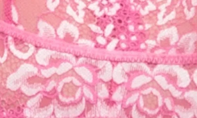 In Bloom By Jonquil Annalee Embroidered Lace Thong Teddy In Orchid Pink