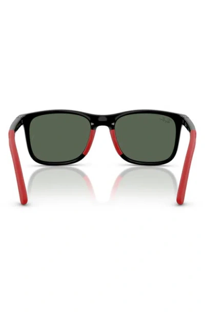 Ray Ban Ray-ban Kids' 49mm Rectangular Optical Glasses & Clip-on Sunglasses In Black/dark Green