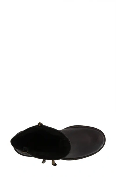 Spring Step Kathie Side Zip Bootie In Black Faux Leather