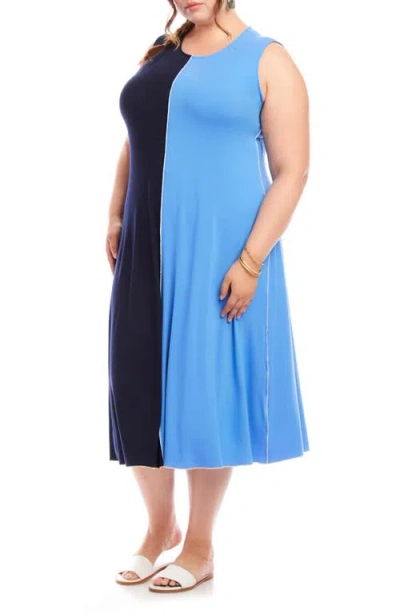 Karen Kane Colorblock Sleeveless Midi Dress In Multi