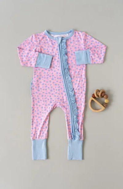 Laree + Co Lillian Leopard Ruffle Convertible Footie In Leopard