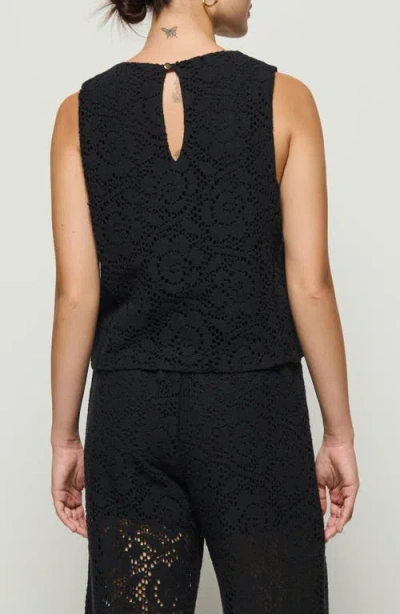 Nation Ltd Sheri Lace Tank Top In Jet Black In Jet Black