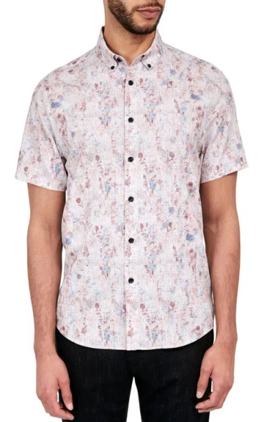 Brooklyn Brigade Barlow Vintage Floral Short Sleeve Shirt In Tan