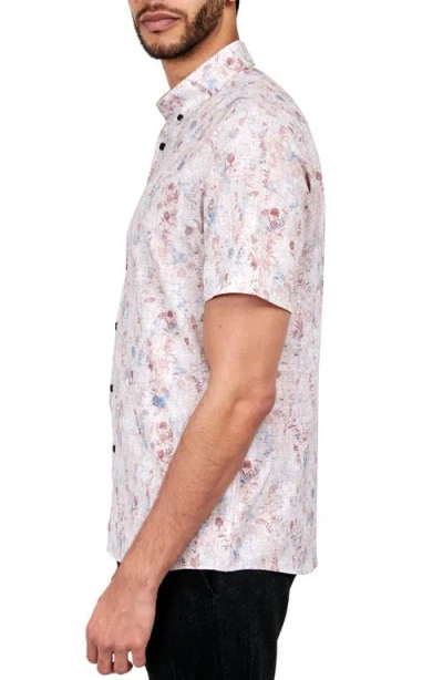 Brooklyn Brigade Barlow Vintage Floral Short Sleeve Shirt In Tan