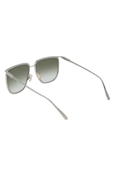 Ferragamo 58mm Gradient Modified Rectangular Sunglasses In Gold/green Gradient