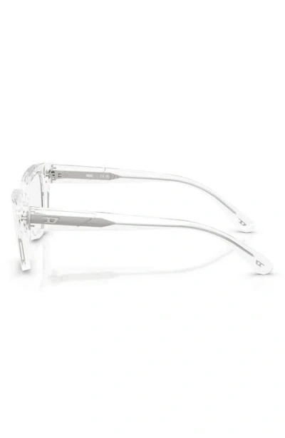 Diesel ® 52mm Rectangular Optical Glasses In Shiny Cristal/demo
