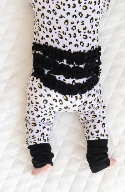 Laree + Co Allie Ruffle Convertible Footie In Leopard
